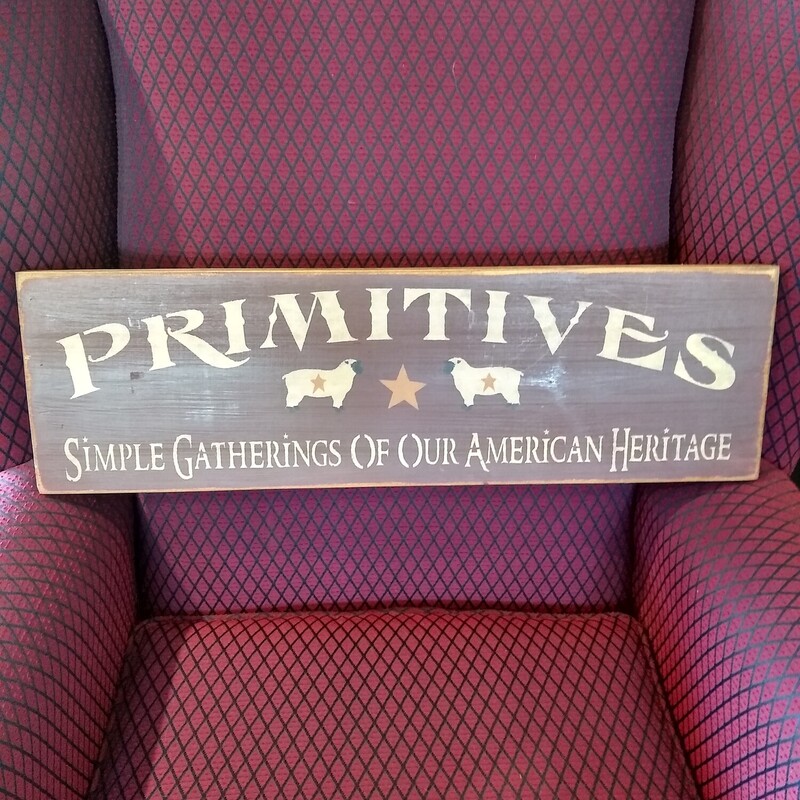 Primitives Sign

Primitives sign with maroon background and ivory lettering with sheep.

Size: 8 in wide X 24 in long