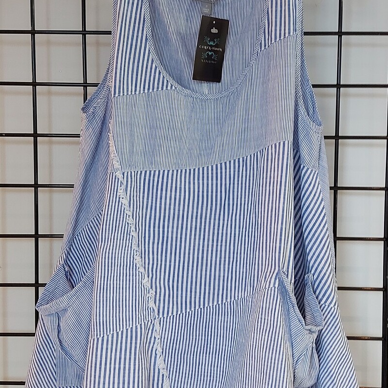 Kena Linen/cotton Top, Stripes, Size: M