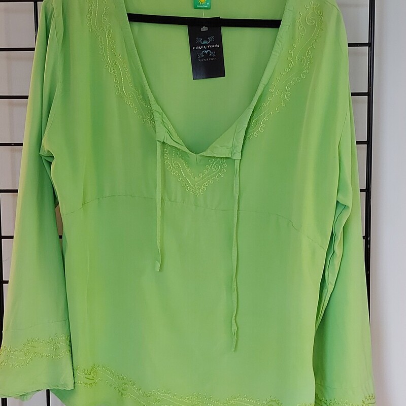 Natures Finest Rayon Top, Lime, Size: XXL