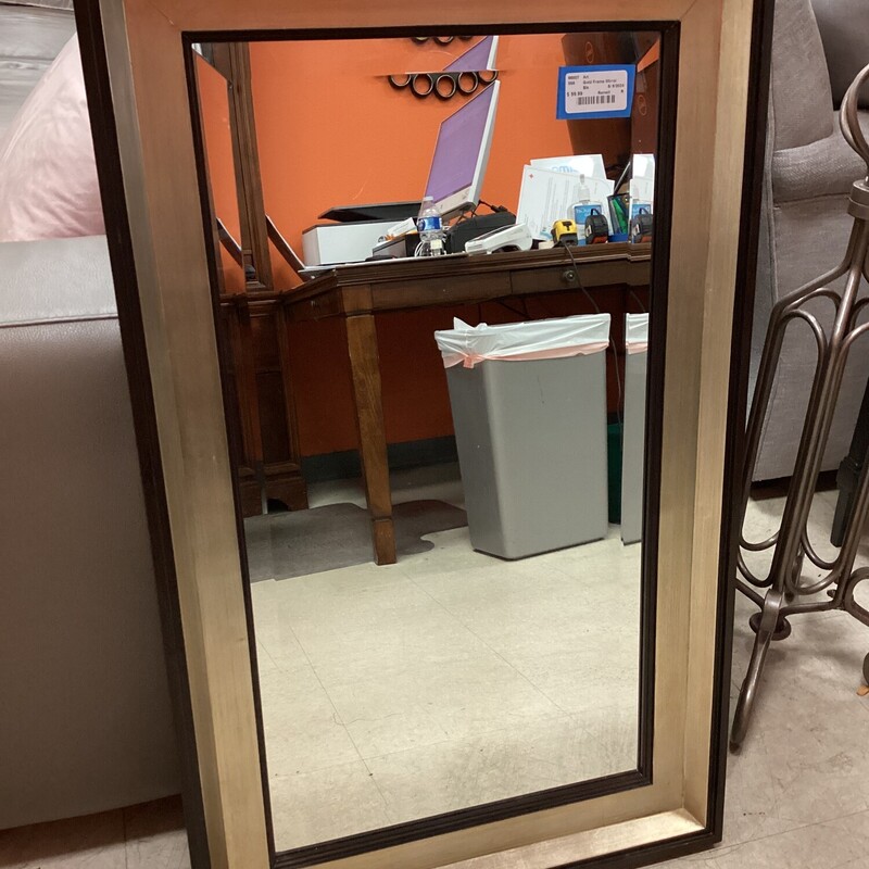 Gold Frame Mirror, Blk, Renwil
22 in x 36 in