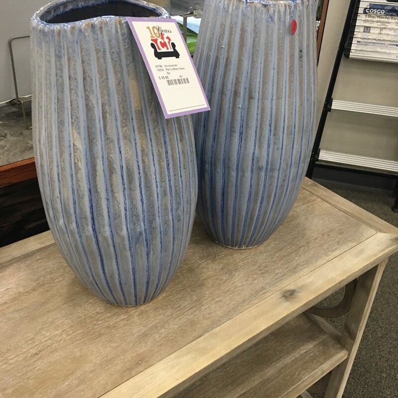 Pair Lt Blue Vases