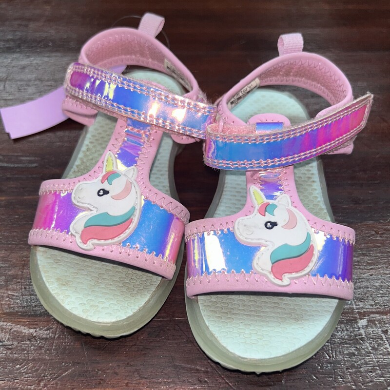 7 Pink Unicorn Sandals