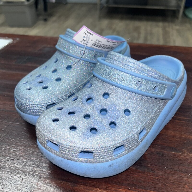 Y3 Blue Glitter Crocs