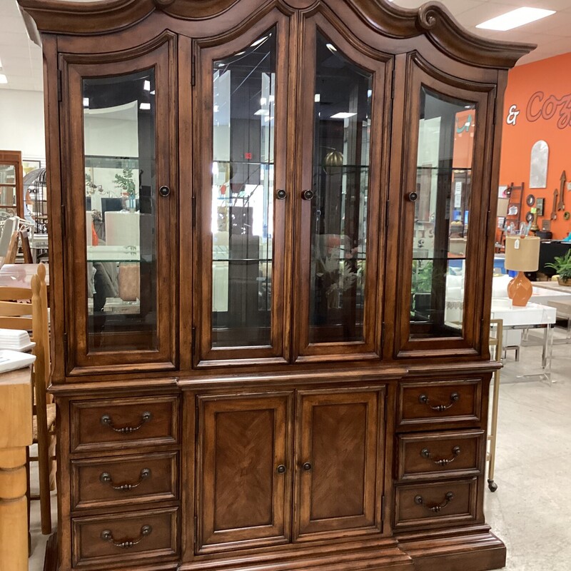 2 Pc Hutch 6 Door, Dk Wood, Arched
68im wide x 18in deep x 88in tall