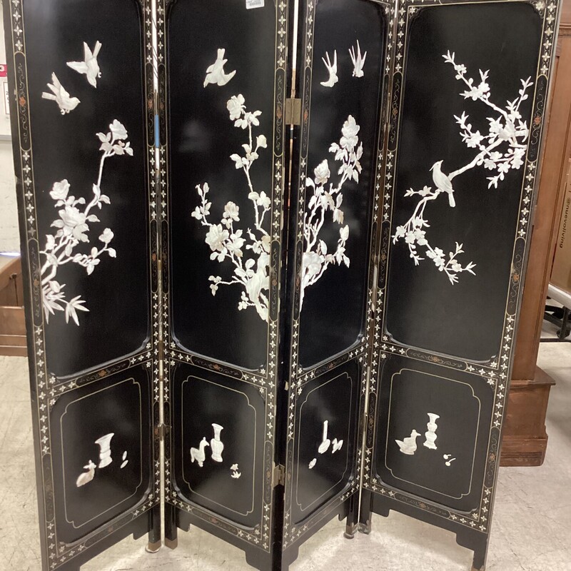 Asian 4 Panel Screen, Blk, Mother of Pearl
72in tall x 18i wide each panel