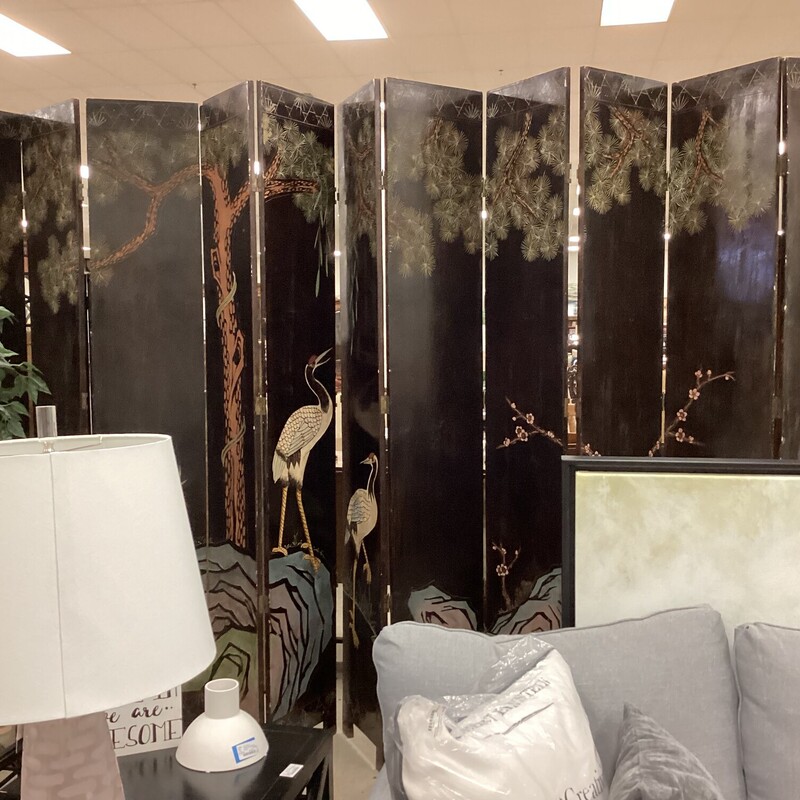 12 Panel Asian Screen, Blk, LARGE<br />
95in tall x 16in wide each panel