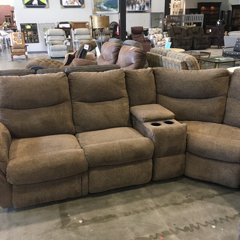 6pc Brown Pwr Sectional