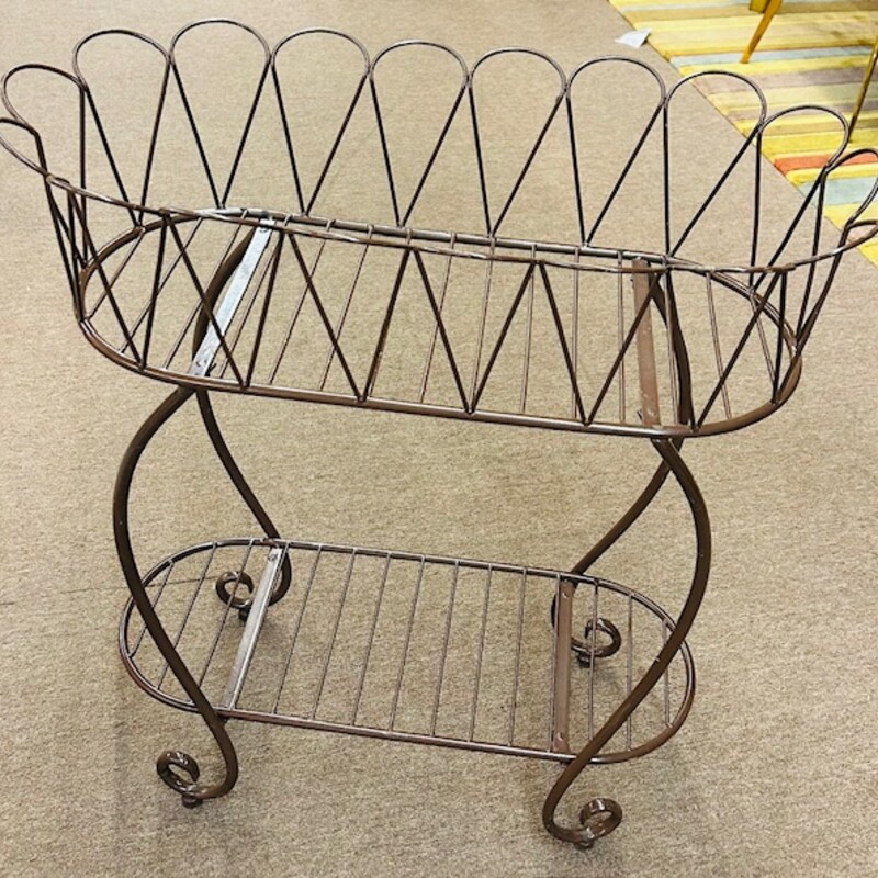 Wire 2 Tier Plant Stand
Brown Coated Metal
Size: 27x14x31H