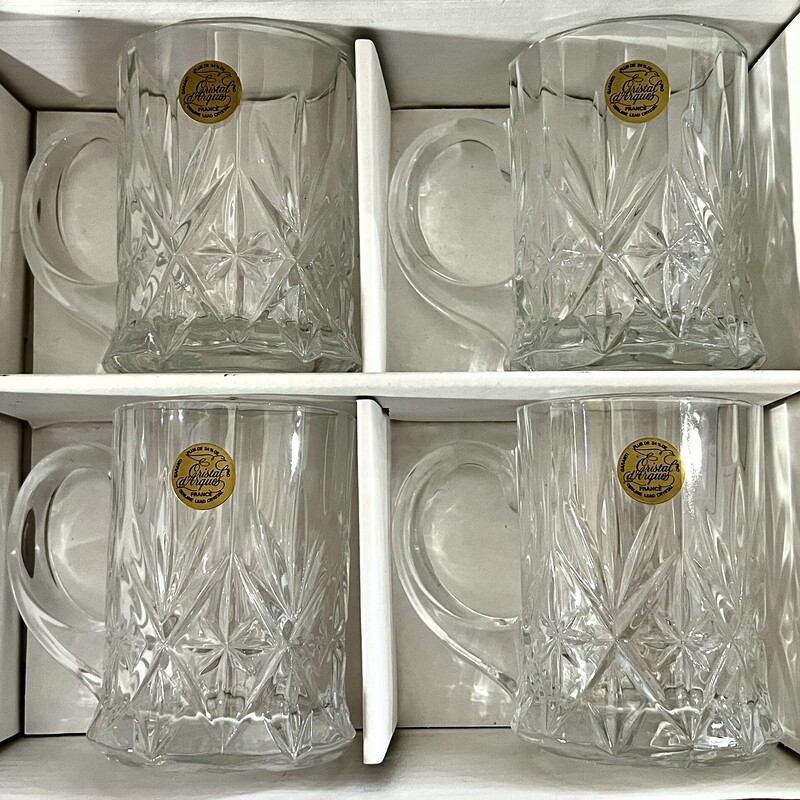 Mugs Cristal d'Arques, Boxed, Size: Set Of 4