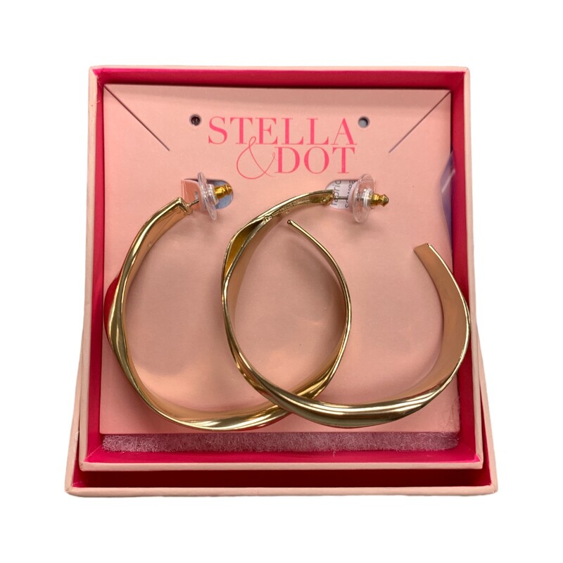 Stella&Dot Earrings Hoop, Gold, Size: None