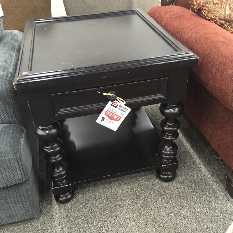 T. Bahama Blk End Table
