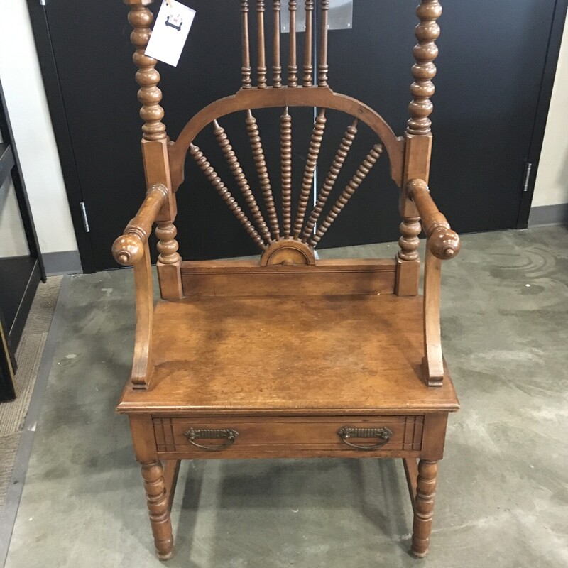 Vintage Wood Chair W/ Drawer