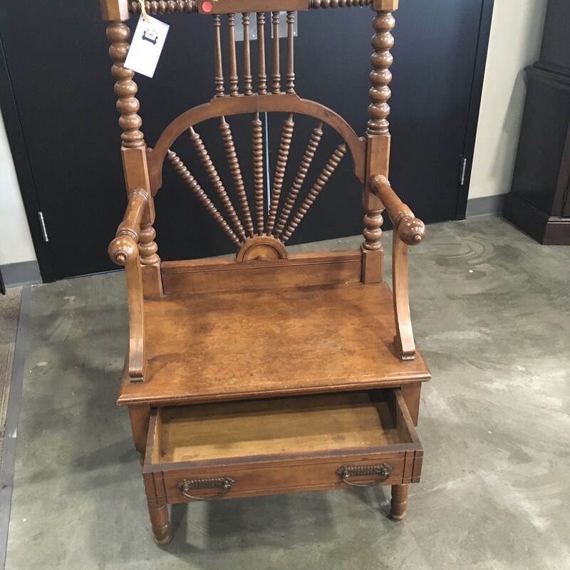 Vintage Wood Chair W/ Drawer