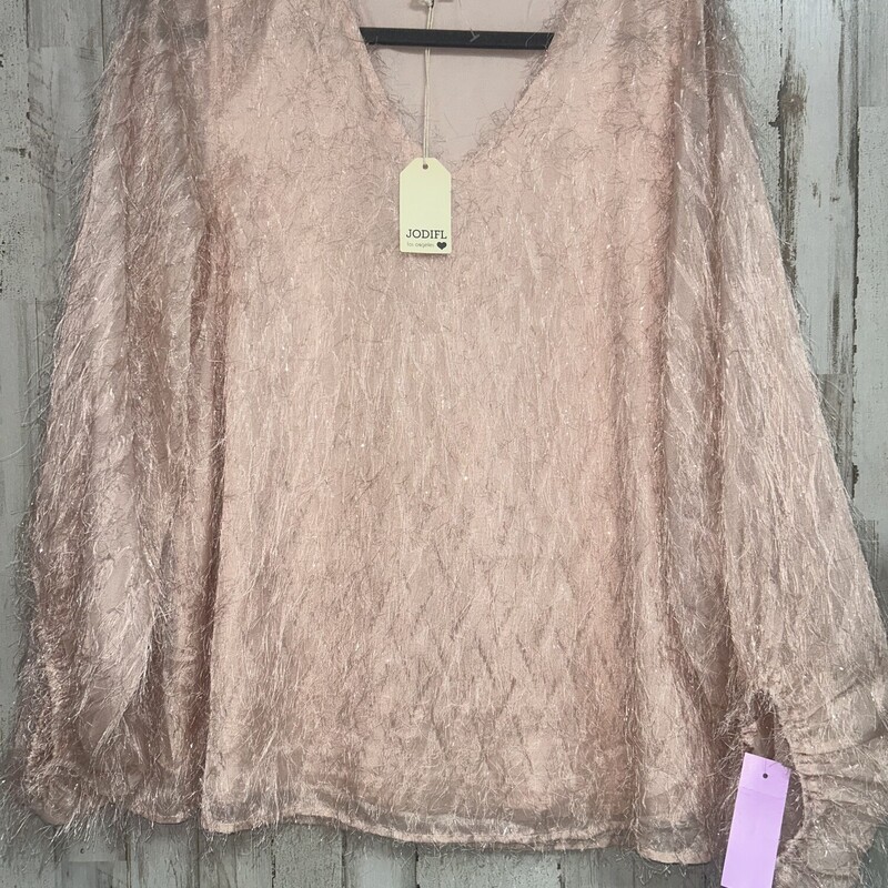 NEW S Pink Feathered Top