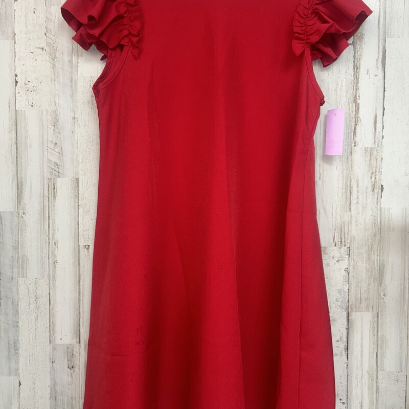 M Red Ruffled Dress
