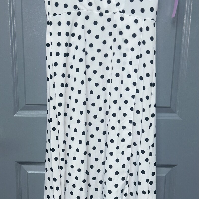 L White Dotted Tie Dress, White, Size: Ladies L