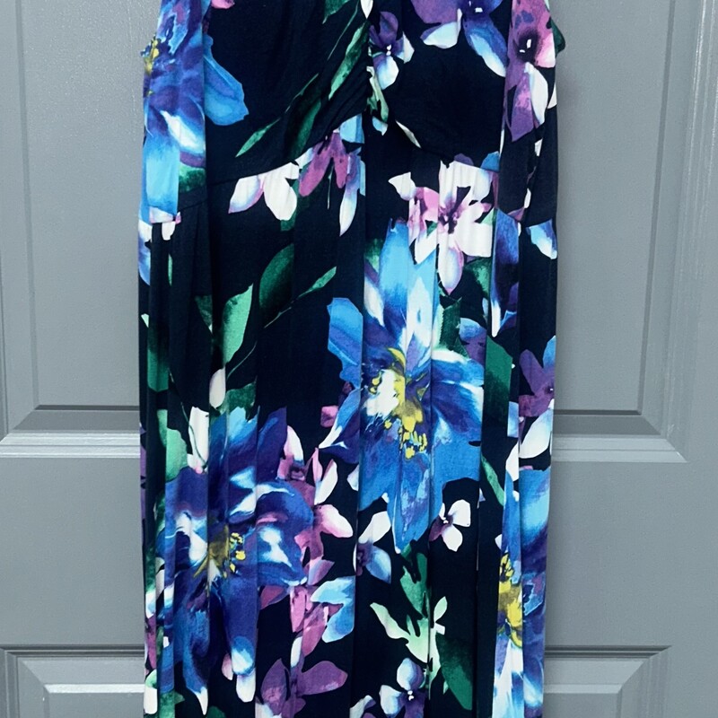 18/20 Navy Floral Maxi Dr, Navy, Size: Ladies 2X
