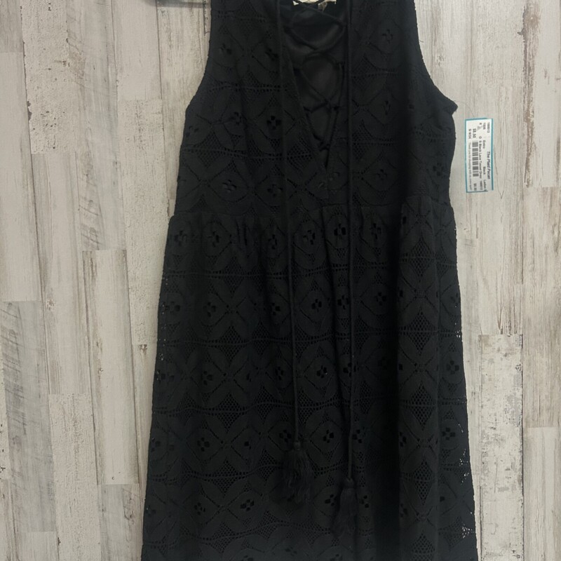 S Black Lace Tassel Dress