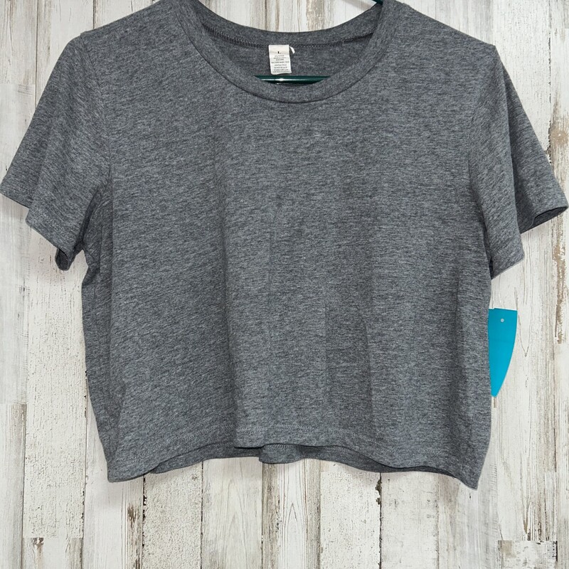 L Grey Cropped Tee