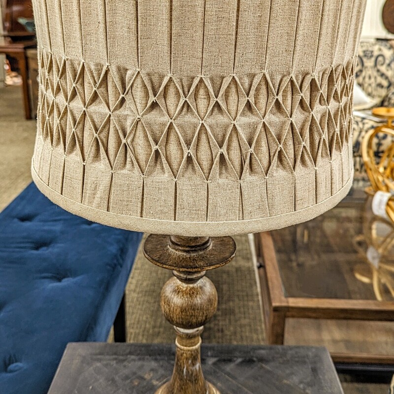 Pleated Shade Rustic Lamp
Cream Brown
Size: 14x26.5H