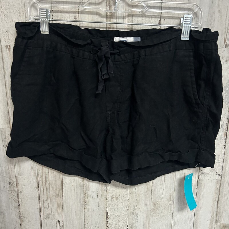 M Black Linen Shorts, Black, Size: Ladies M