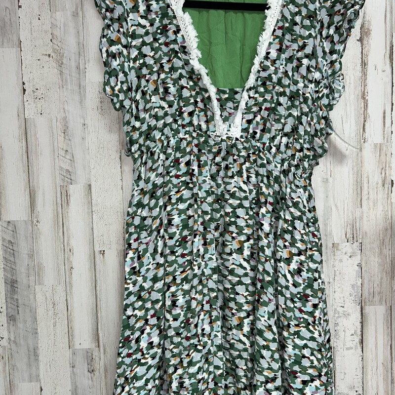 M Green Printed Dress