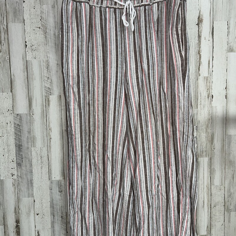 L Beige Stripe Linen Pant, Beige, Size: Ladies L