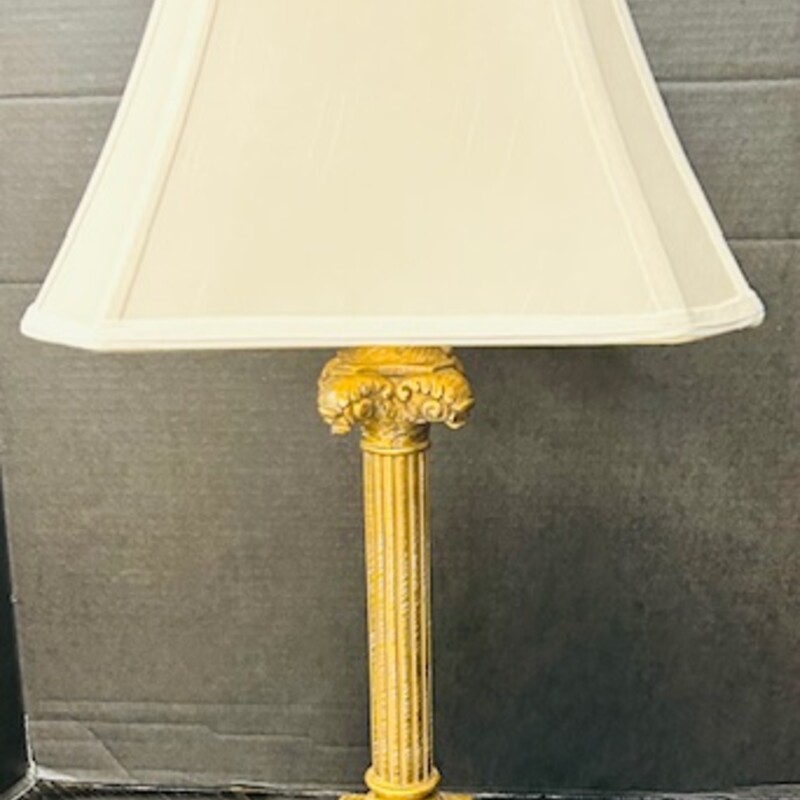 Ornate Gold Base Lamp
Gold Cream
Size: 13x28H