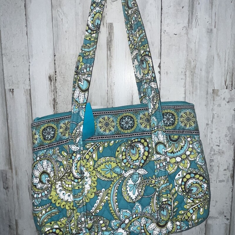 Blue Floral Quilted Purse