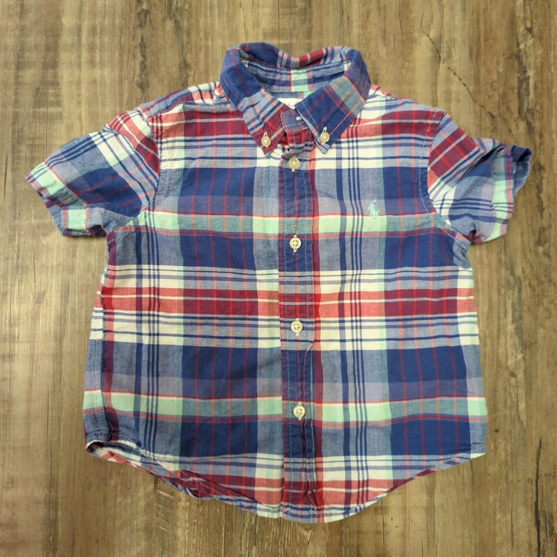 RalphLauren Plaid Shirt, Red/Blue, Size: Baby 24m