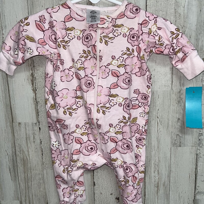 NB Pink Floral Sleeper, Pink, Size: Girl NB-3m