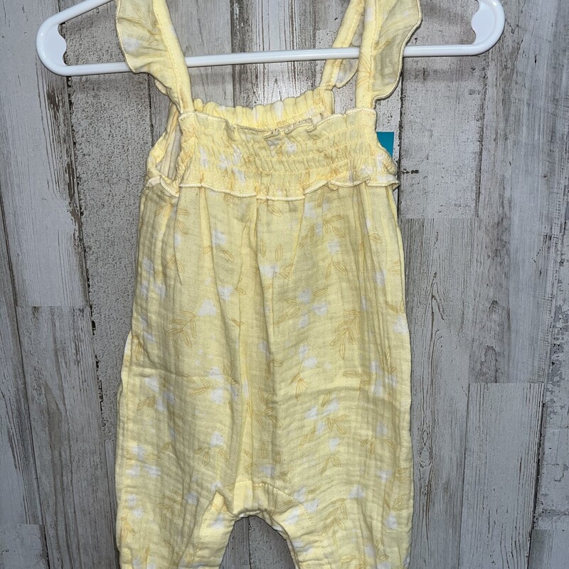 0/3M Yellow Floral Romper