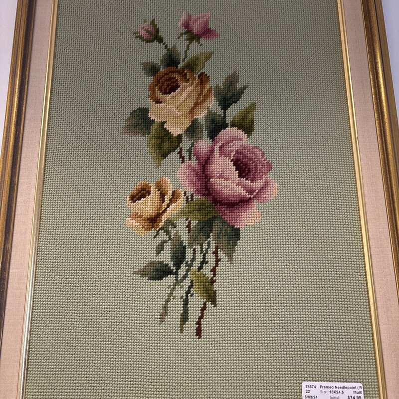 Framed Needlepoint (Roses
