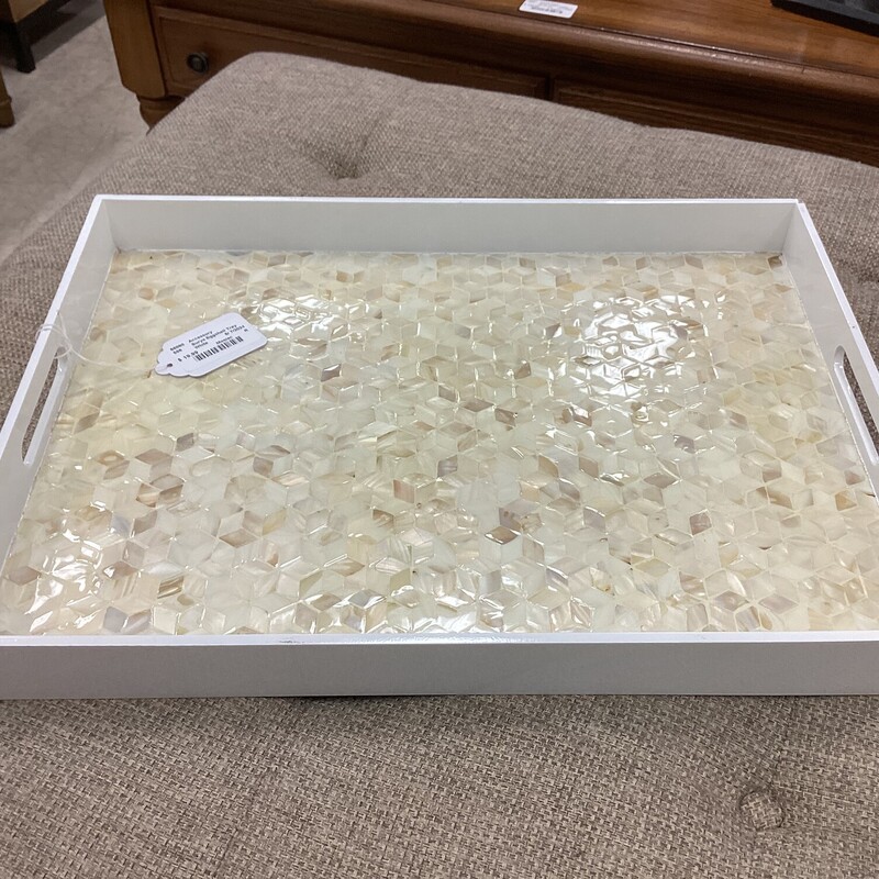 Surya Eggshell Tray, White, Mosiac
20 in  x 15 in