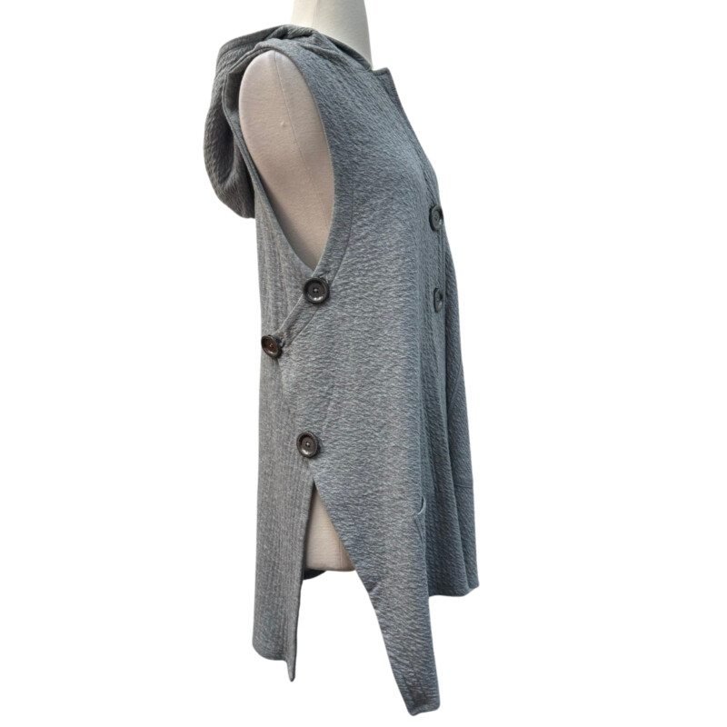 Neon Buddha Prestige Hooded Button Vest
Color: Sporty Grey
Size: Medium