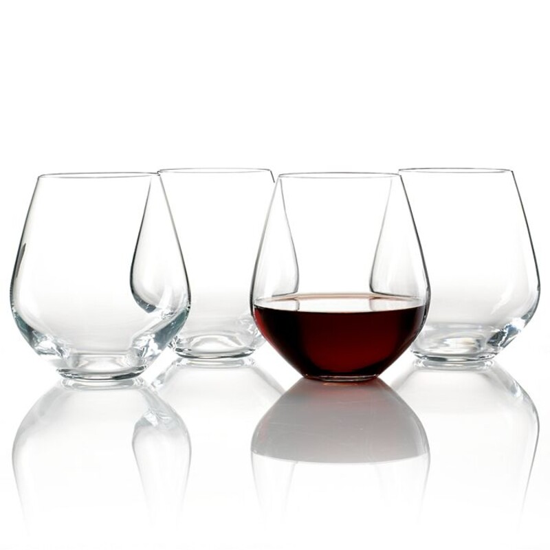 Set of 4 Lenox Red Stemless Wine Glasses
Clear
Size: 4x4.5H
Original box included