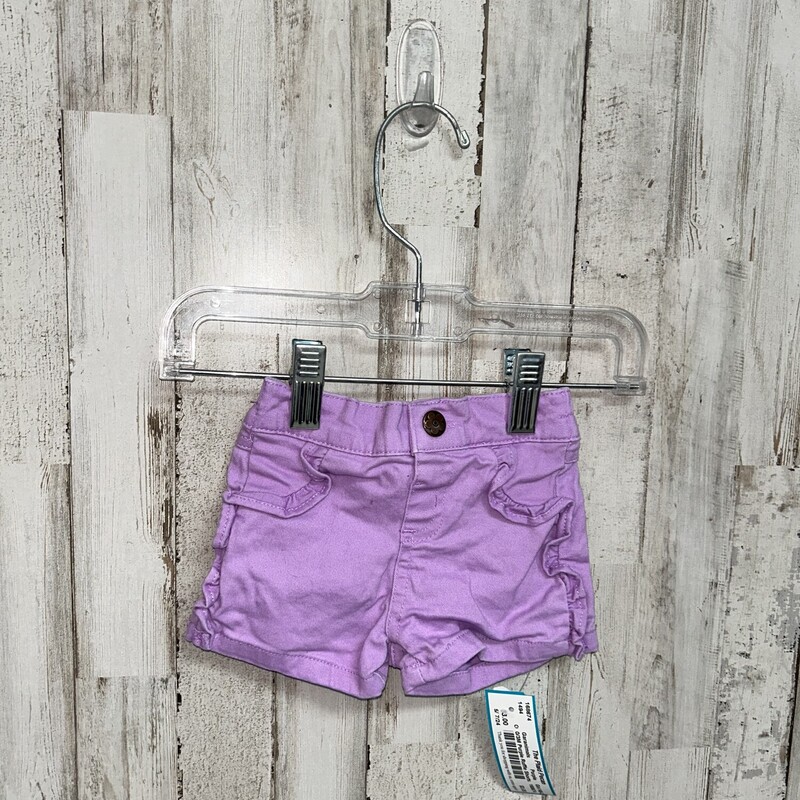 0/3M Purple Ruffle Shorts