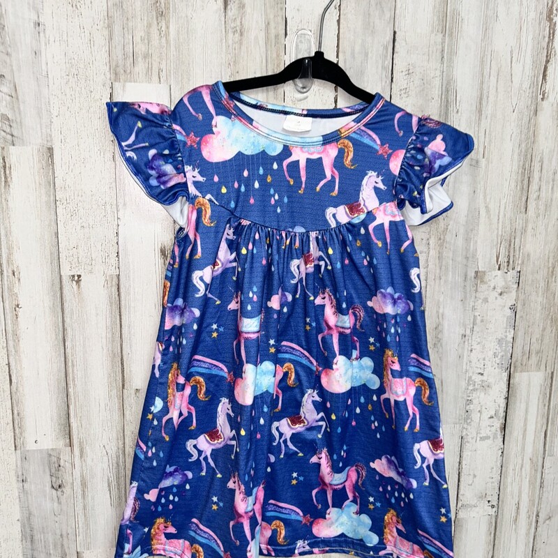 3T Blue Unicorn Dress, Blue, Size: Girl 3T