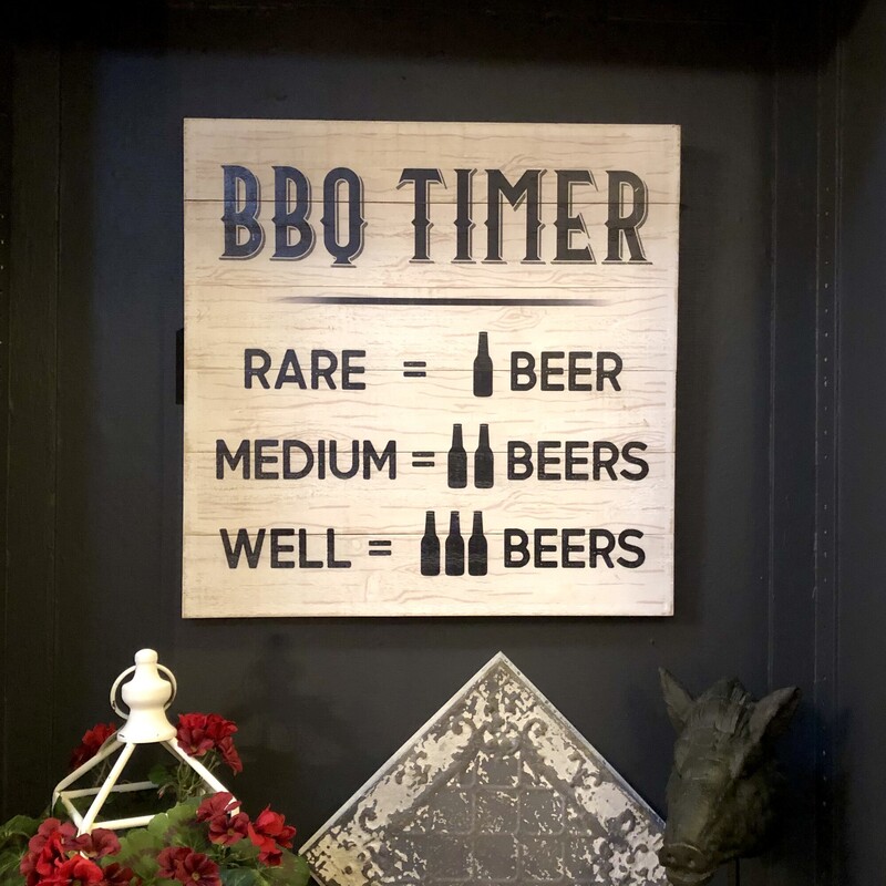 BBQ Sign
21 H x 21 W
Let the grilling games begin! It's not just a sign; it's a promise of smoky deliciousness and backyard bliss. With its playfulness,  it's like a carnival barker calling out to all who dare to resist the allure of charred perfection. Hang it by your grill and watch as it becomes the MVP of your outdoor cooking adventures, inspiring friends and family to gather 'round for some flame-kissed fun!