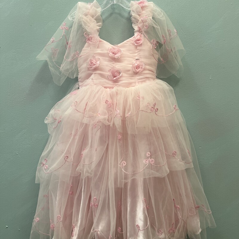 Rosettes Tulle Fairy Dres, Pink, Size: 6T/6x