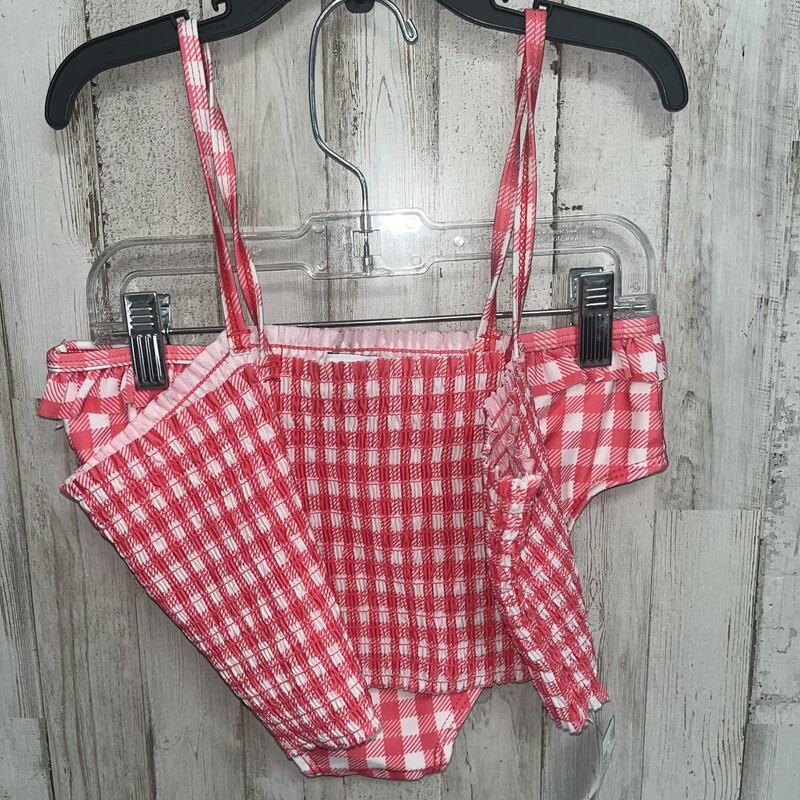14 2pc Red Plaid Smock Sw, Red, Size: Girl 10 Up