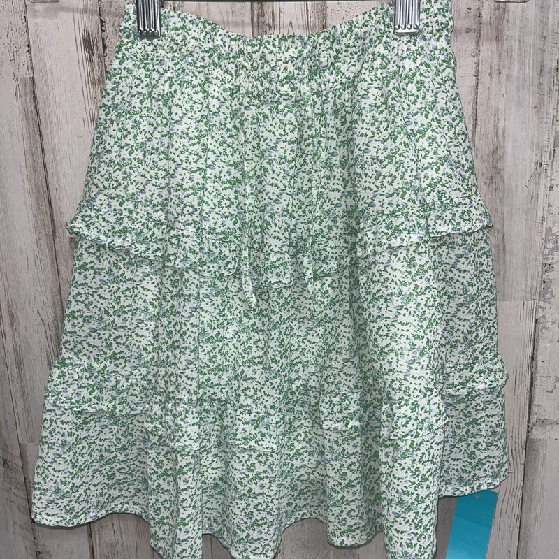 7/8 Green Floral Skirt