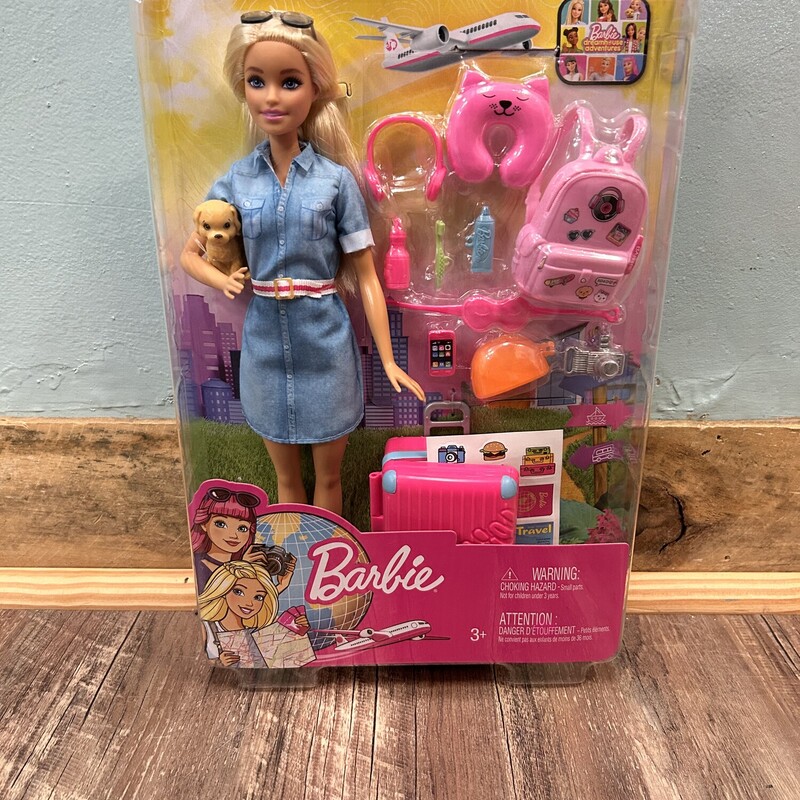 NEW Barbie Travel Set, Pink, Size: Toy/Game