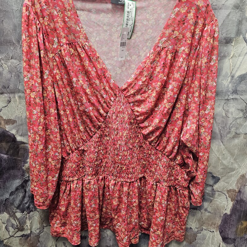 Super cute summer blouse that is brand new with tags and retails for $57!! Pink and floral and summer breezy