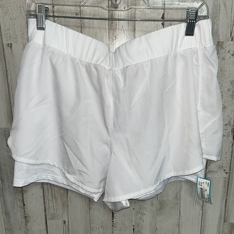L White Layered Shorts, White, Size: Ladies L