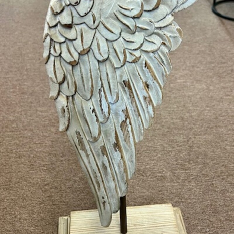 Wood Angel Wing On Stand