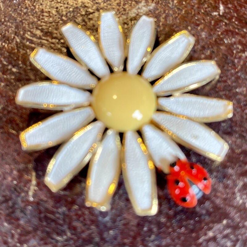 Weiss Daisy & Ladybug Pin