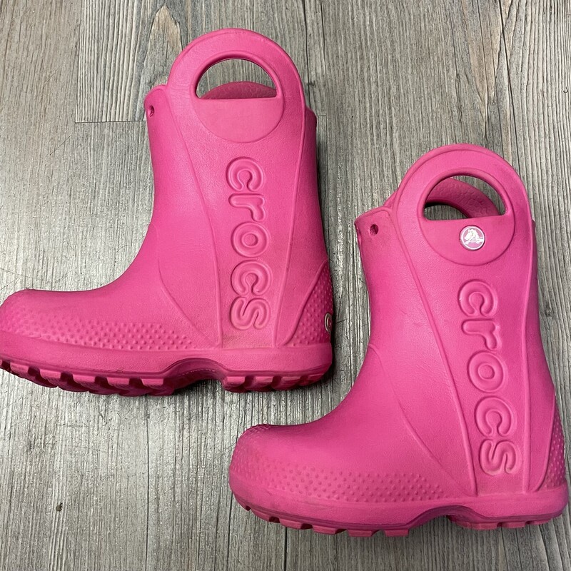 Crocs Rain Boots, Pink, Size: 7T