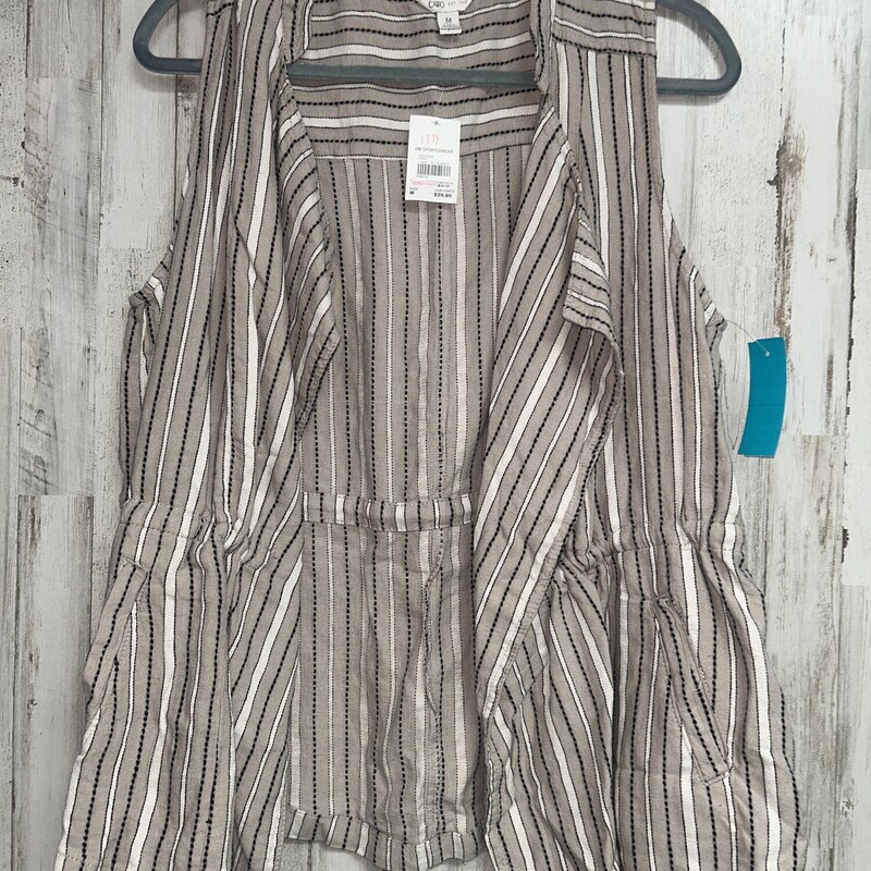 M Beige Striped Vest, Beige, Size: Ladies M