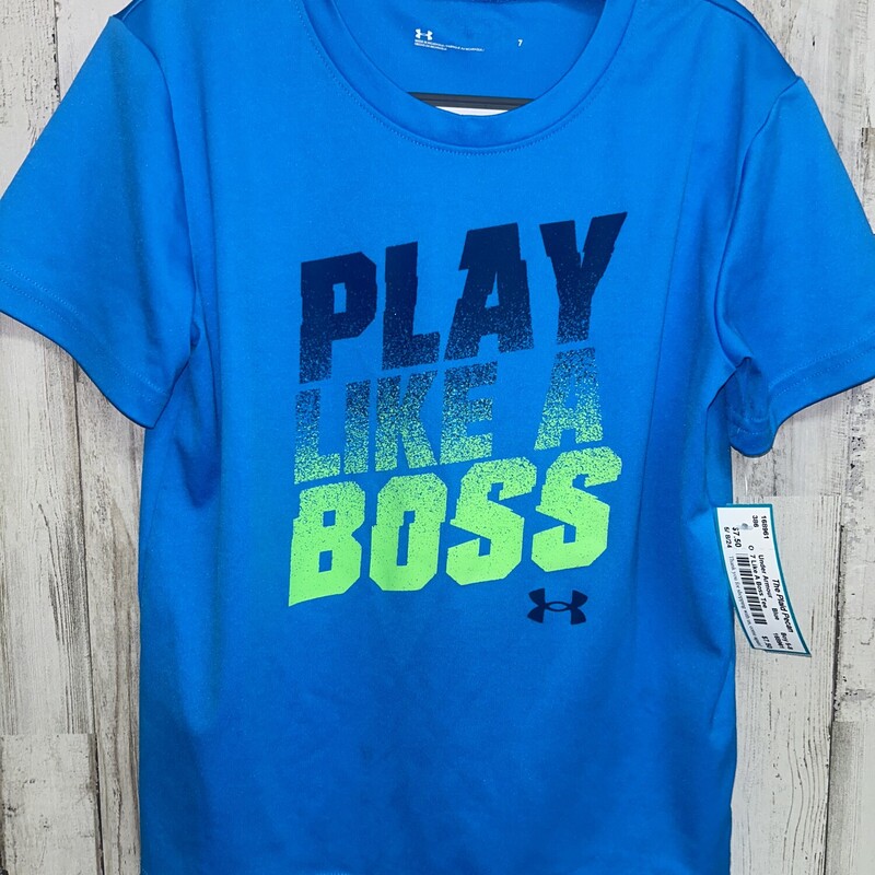 7 Like A Boss Tee, Blue, Size: Boy 5-8